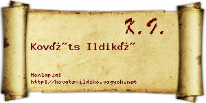 Kováts Ildikó névjegykártya